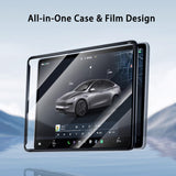 All-in-One Central Screen Tempered Glass & Frame Cover for Tesla Model Y Juniper 2025+