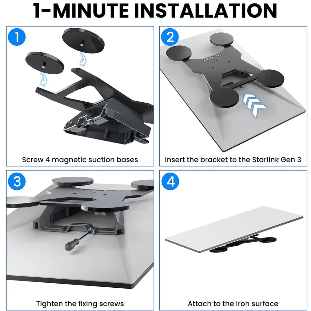 Magnetic Anti-Theft Roof Mount for Starlink Gen 3, 440lbs Pull Force
