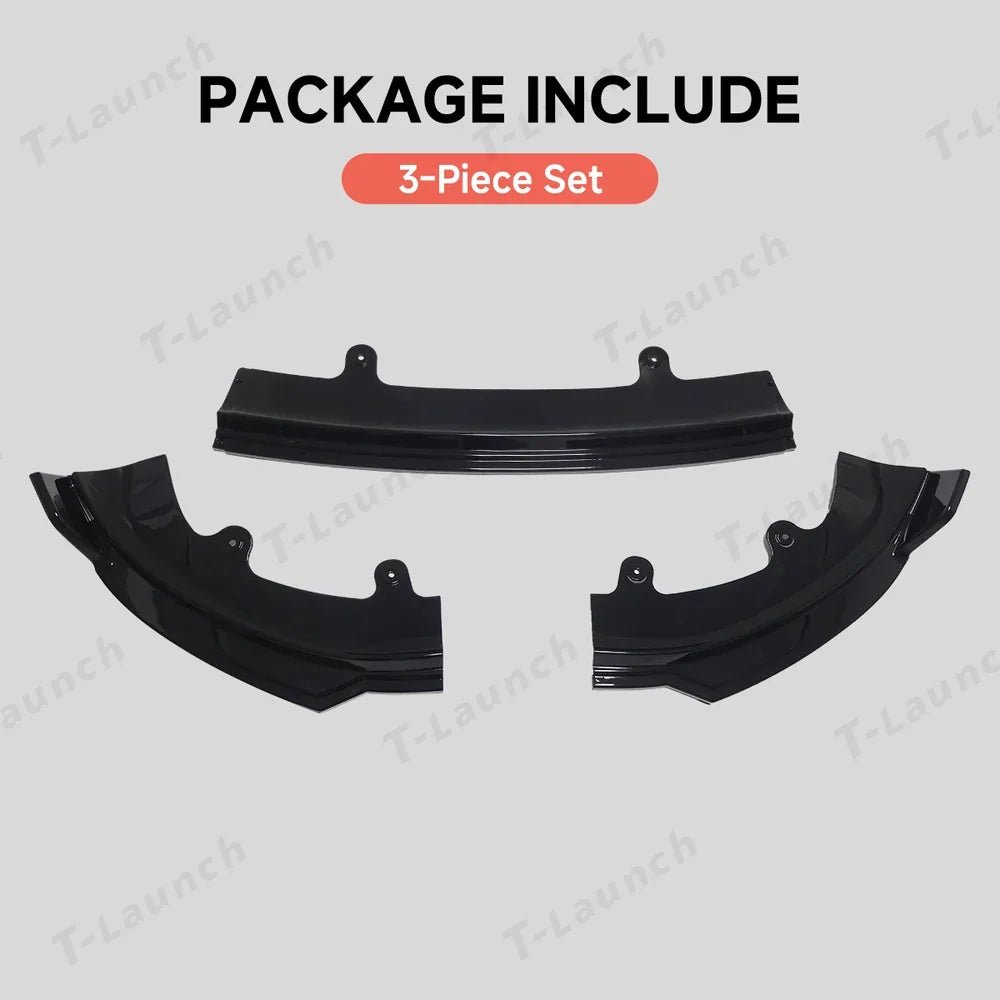 ABS 3-Piece No-Drill front bumper lip spoiler for Tesla Model Y Juniper 2025+ - T-Launch