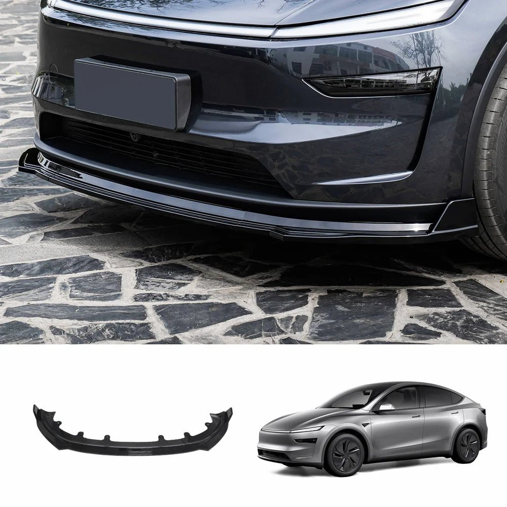 ABS 3-Piece No-Drill front bumper lip spoiler for Tesla Model Y Juniper 2025+ - T-Launch