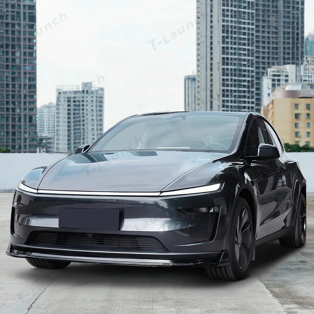 ABS 3-Piece No-Drill front bumper lip spoiler for Tesla Model Y Juniper 2025+ - T-Launch