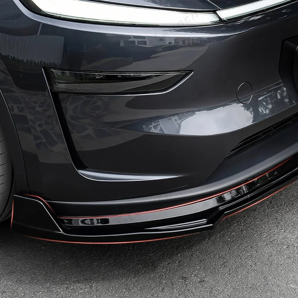 ABS 3-Piece No-Drill front bumper lip spoiler for Tesla Model Y Juniper 2025+ - T-Launch