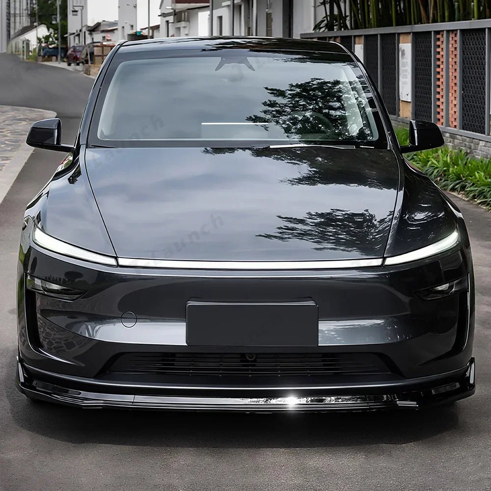 ABS 3-Piece No-Drill front bumper lip spoiler for Tesla Model Y Juniper 2025+ - T-Launch