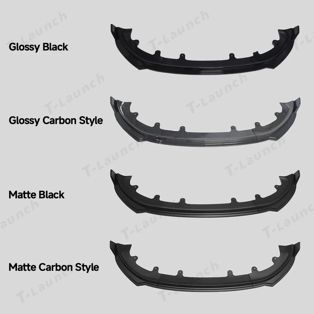 ABS 3-Piece No-Drill front bumper lip spoiler for Tesla Model Y Juniper 2025+ - T-Launch