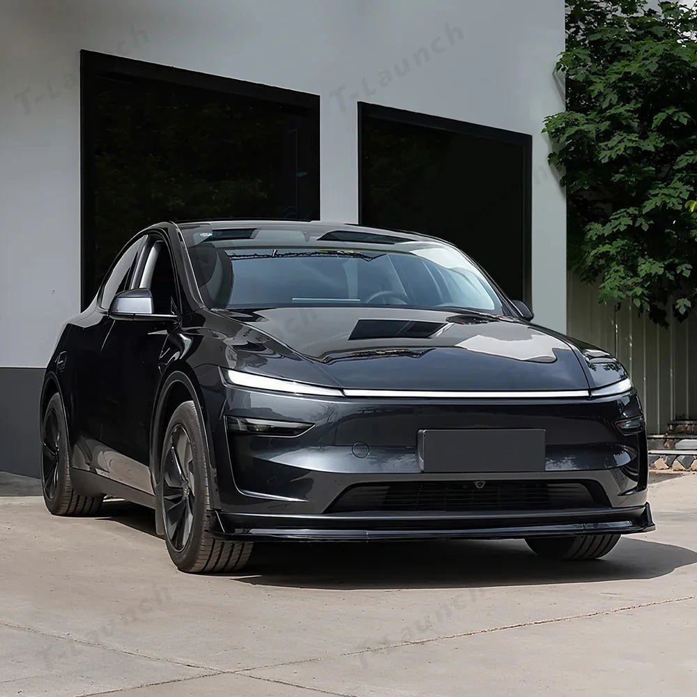 ABS 3-Piece No-Drill front bumper lip spoiler for Tesla Model Y Juniper 2025+ - T-Launch