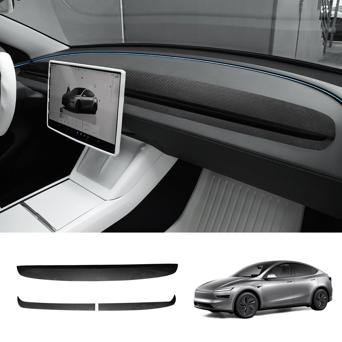 ABS Dashboard Trim Cover for Tesla Model Y Juniper 2025+ - T-Launch