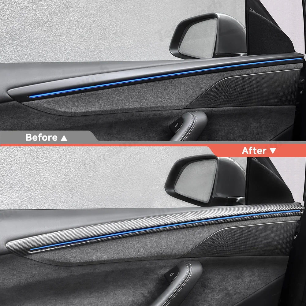 ABS Interior Door Panel Upper Trim Covers (4PCS) for Tesla Model Y Juniper 2025+ - T-Launch
