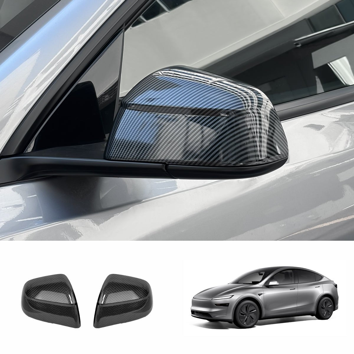 ABS Side Mirror Cover Caps For Tesla Model Y Juniper 2025+ - T-Launch