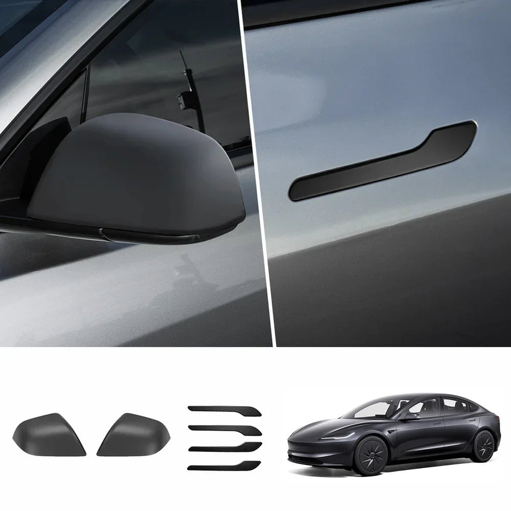 ABS Side Mirror Covers & Door Handle Covers for Tesla Model 3 Highland Standard 2025+ - T-Launch