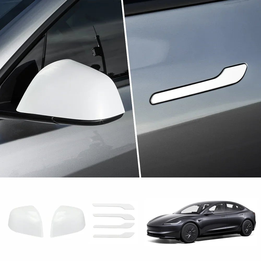 ABS Side Mirror Covers & Door Handle Covers for Tesla Model 3 Highland Standard 2025+ - T-Launch