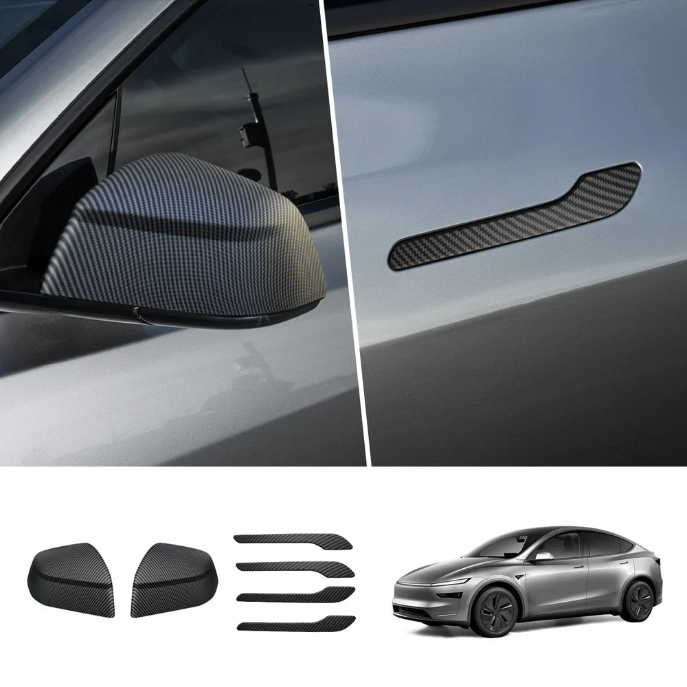 ABS Side Mirror Covers & Door Handle Covers for Tesla Model Y Juniper 2025+ / Model 3 Highland 2024+ - T-Launch