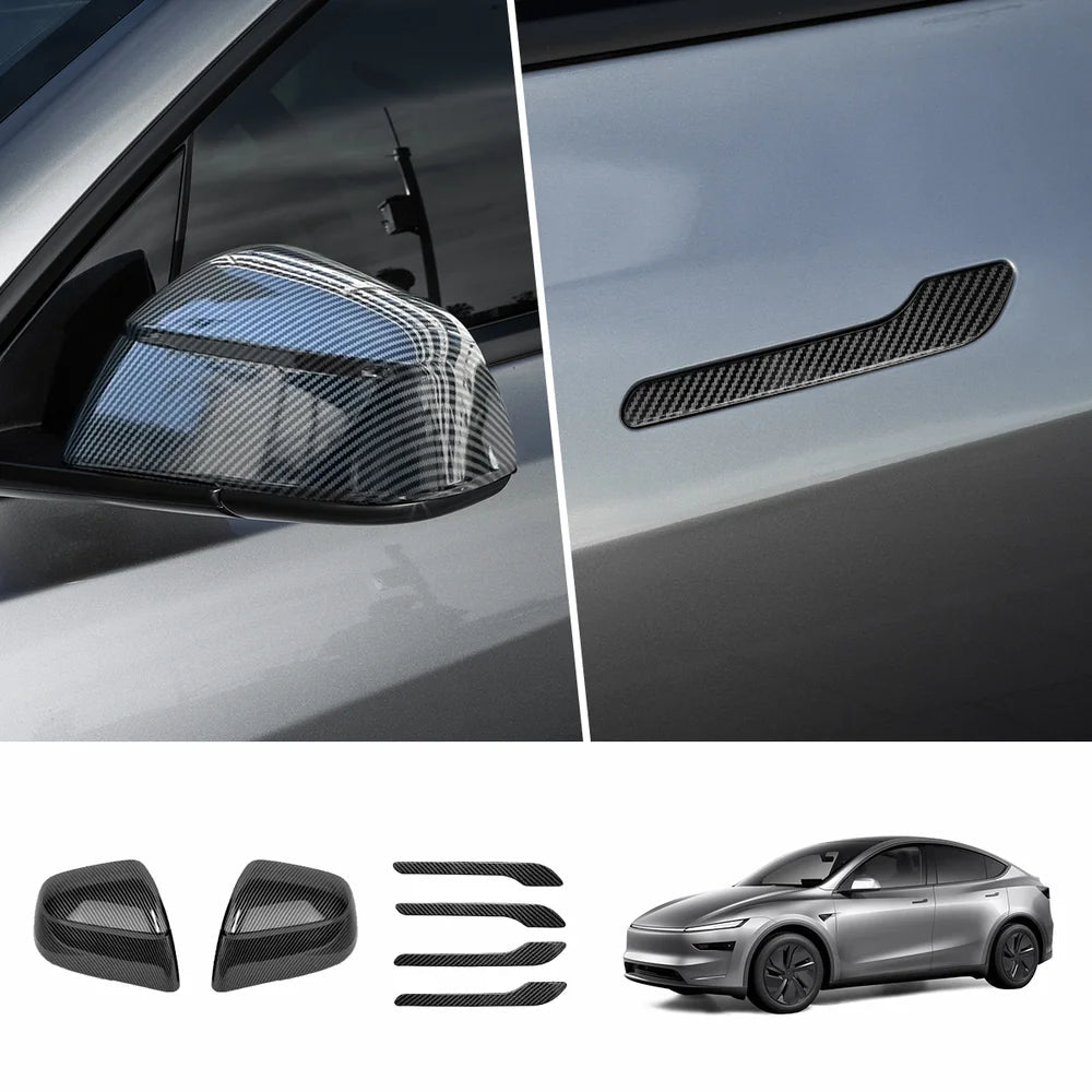 ABS Side Mirror Covers & Door Handle Covers for Tesla Model Y Juniper 2025+ / Model 3 Highland 2024+ - T-Launch