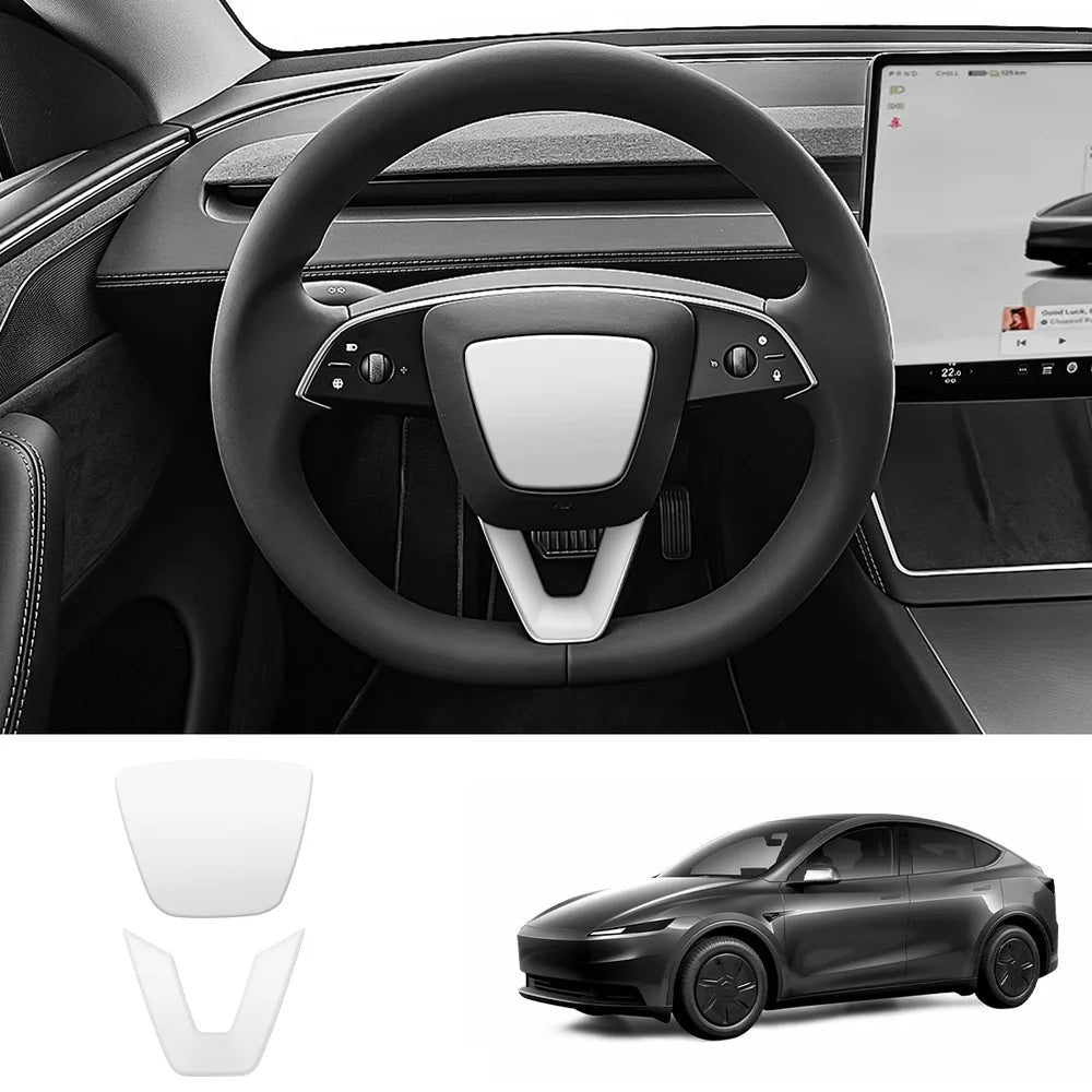 ABS Steering Wheel Center & V-Shape Trim for 2026 New Tesla Model Y Standard - T-Launch