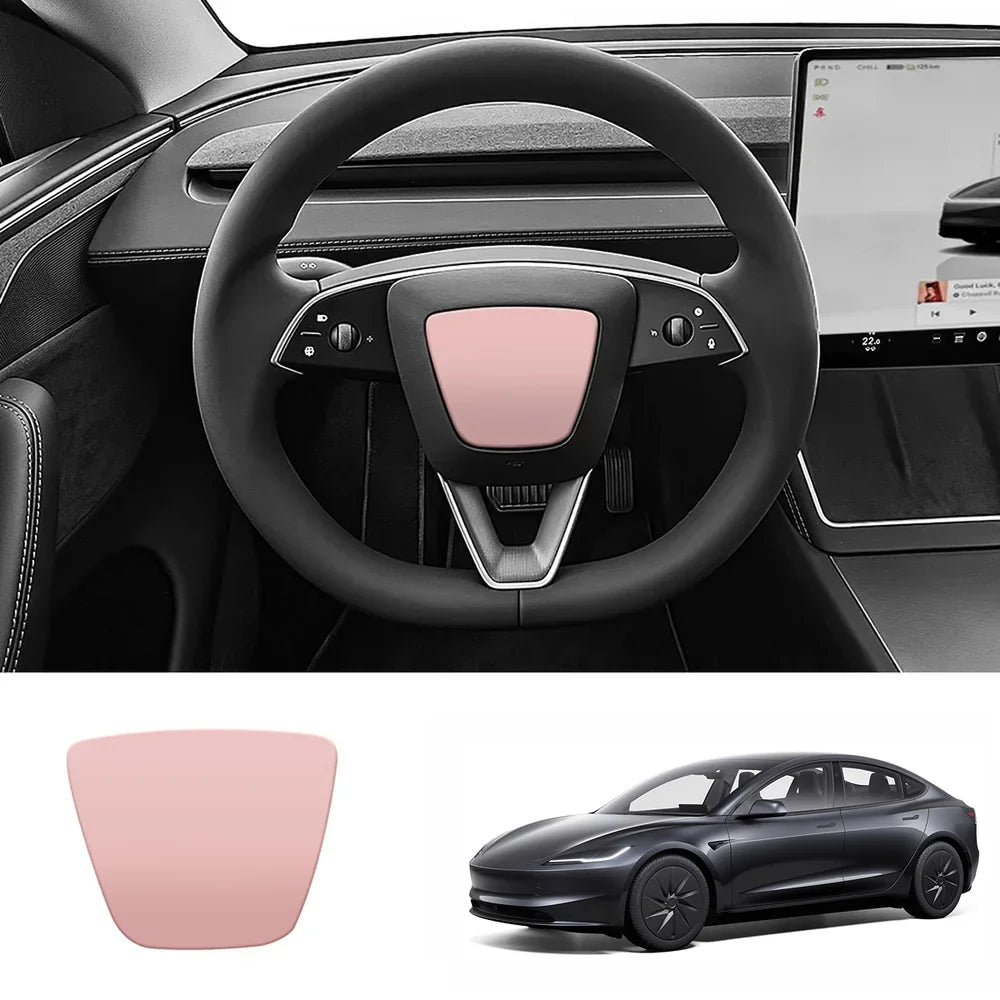 ABS Steering Wheel Center & V-Shape Trim for Tesla Model 3 Highland Standard 2025+ - T-Launch