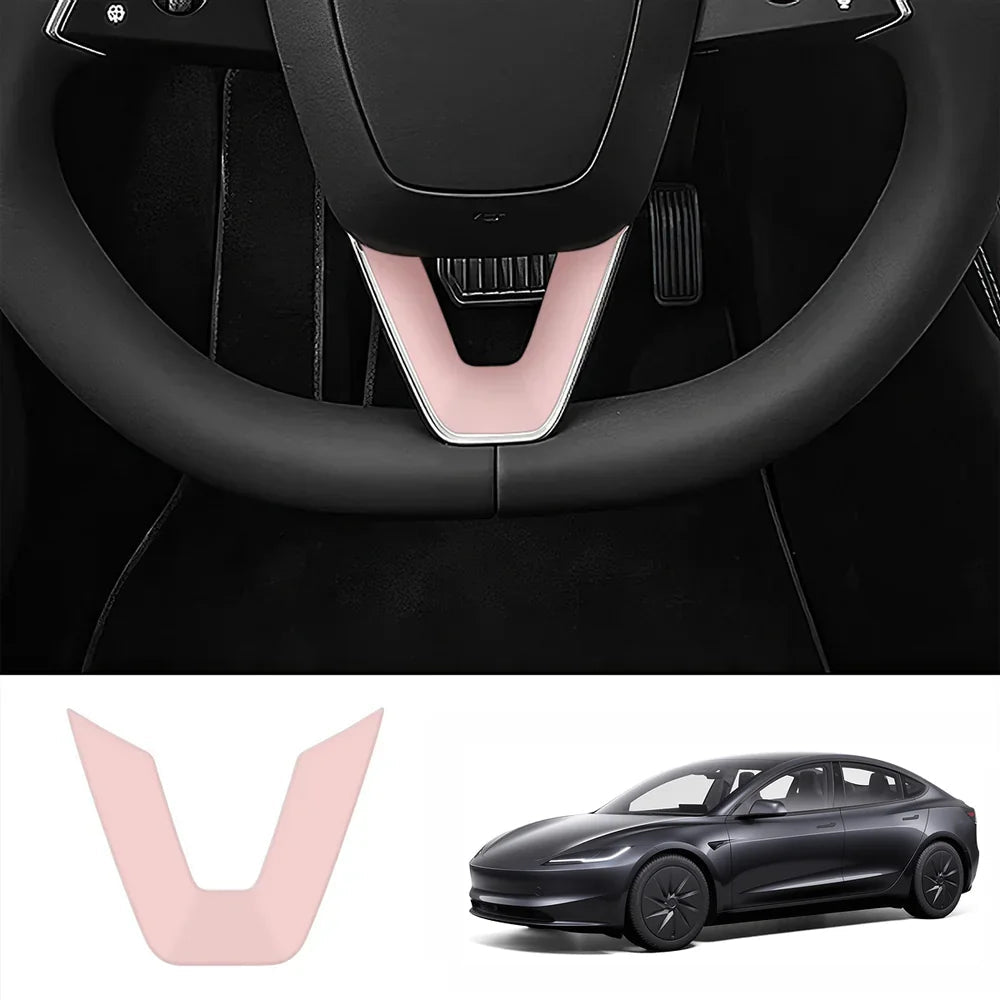 ABS Steering Wheel Center & V-Shape Trim for Tesla Model 3 Highland Standard 2025+ - T-Launch