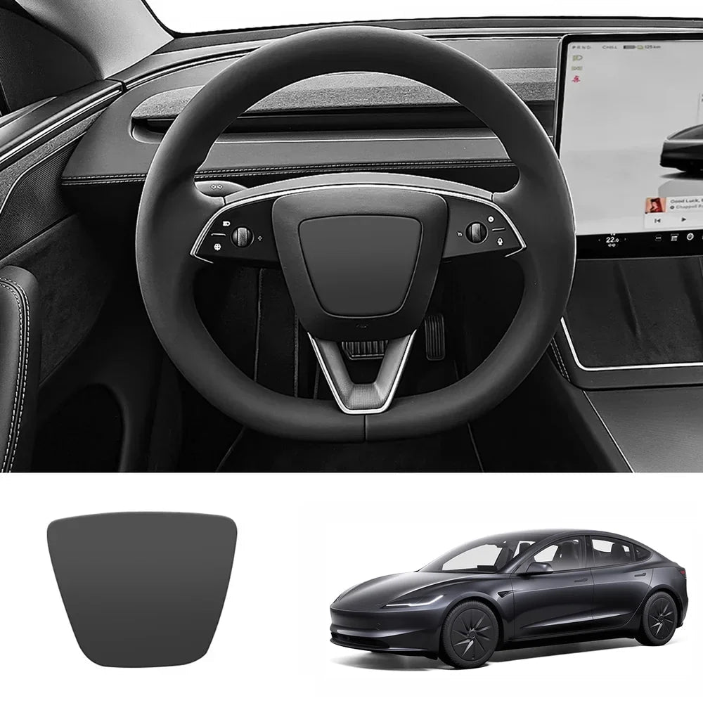 ABS Steering Wheel Center & V-Shape Trim for Tesla Model 3 Highland Standard 2025+ - T-Launch