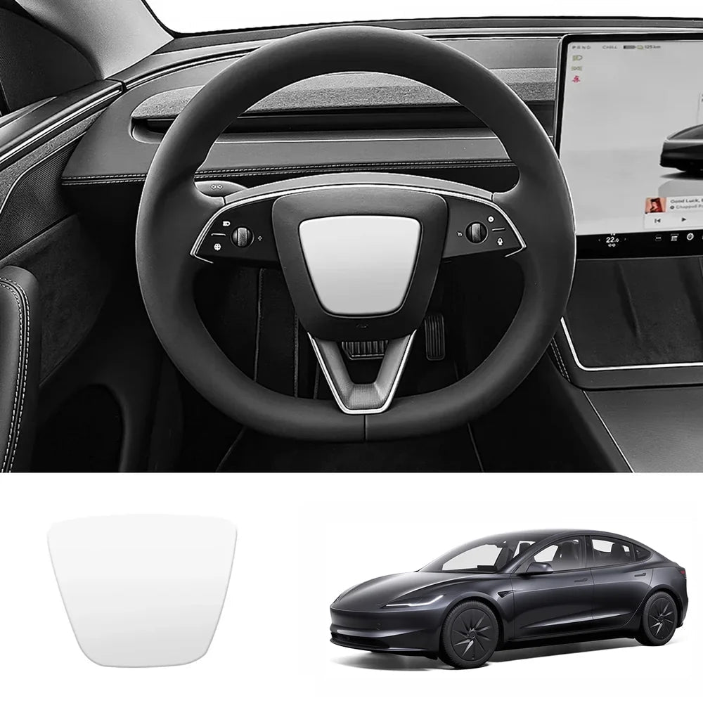 ABS Steering Wheel Center & V-Shape Trim for Tesla Model 3 Highland Standard 2025+ - T-Launch