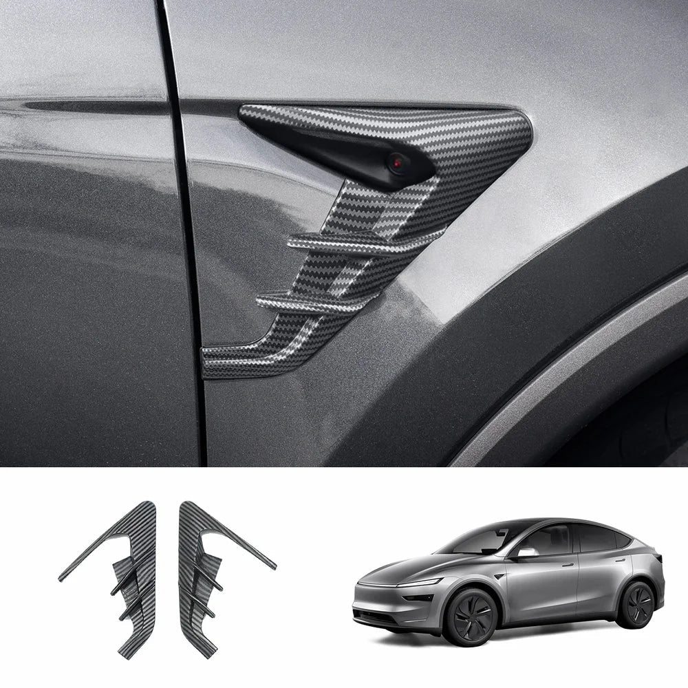 ABS Turn Signal & Camera Covers with Air Blades for Tesla Model Y Juniper 2025+ - T-Launch