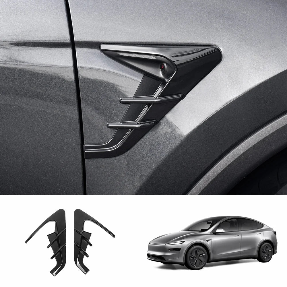 ABS Turn Signal & Camera Covers with Air Blades for Tesla Model Y Juniper 2025+ - T-Launch