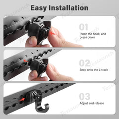 Adjustable L-Track Single Stud Gear Hook for Cybertruck - T-Launch