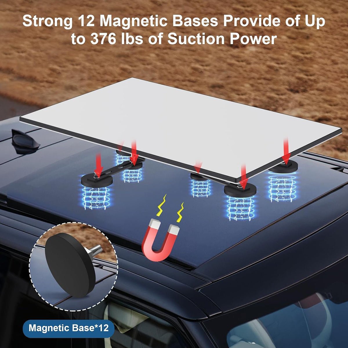 Adjustable Magnetic Roof Mounting Kit for Starlink Gen 3 - T-Launch
