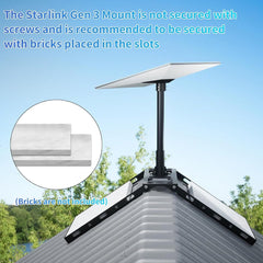 Adjustable Roof Ridge Mount Kit for Starlink Gen 3 Satellite Dish - T-Launch