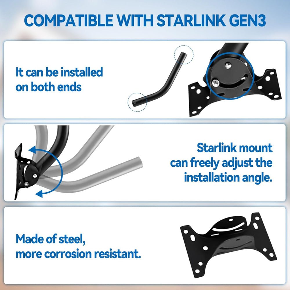 Adjustable Roof Wall Mount Kit for Starlink Gen 3 - T-Launch