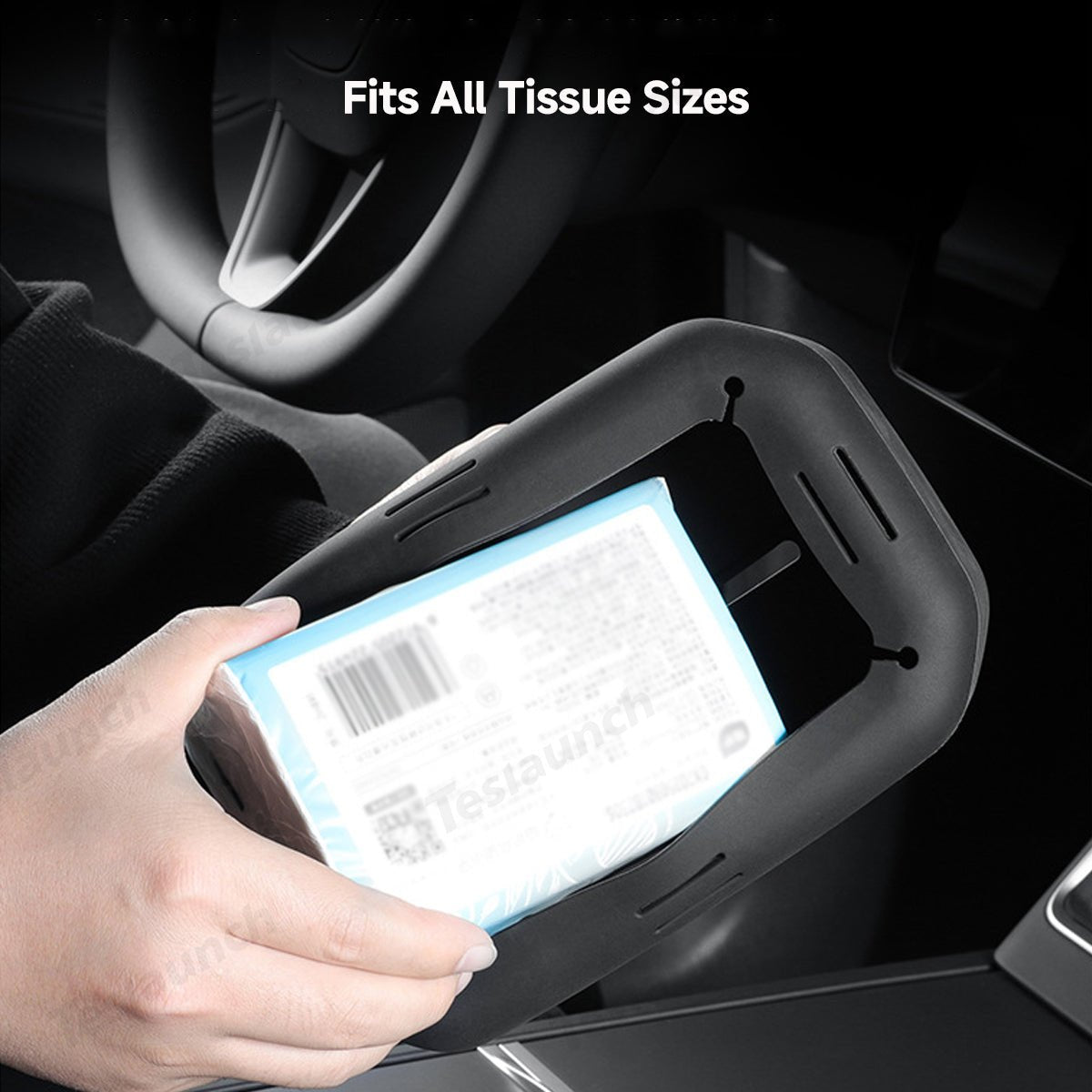 Adjustable Silicone Tissue Box for Tesla Model Y Juniper 2025+ - T-Launch