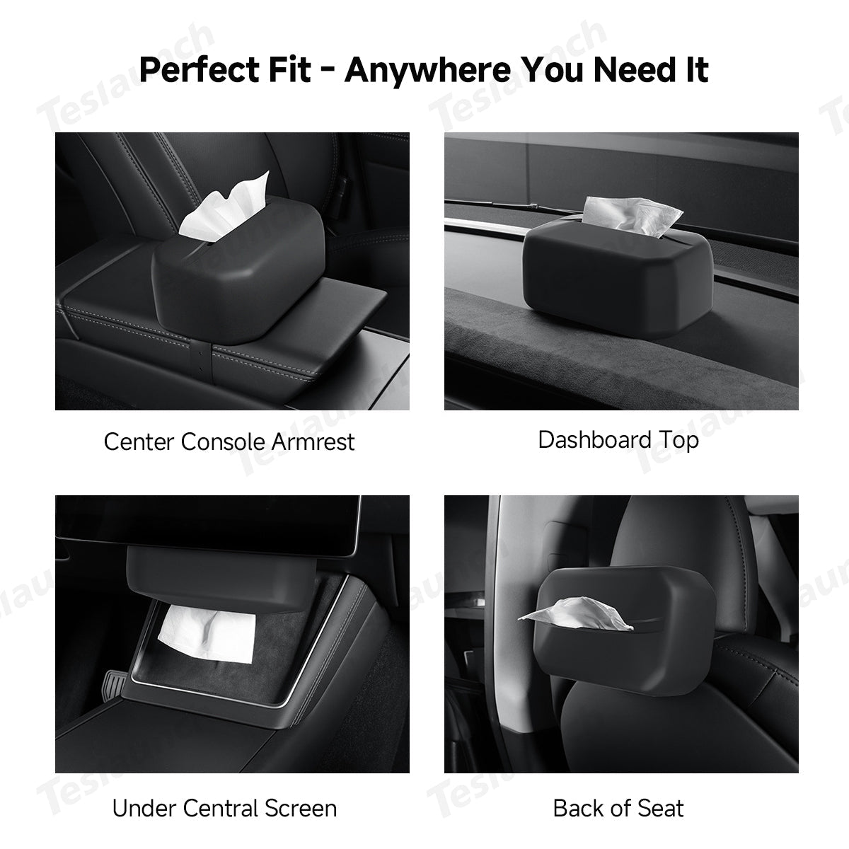 Adjustable Silicone Tissue Box for Tesla Model Y Juniper 2025+ - T-Launch