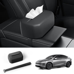 Adjustable Silicone Tissue Box for Tesla Model Y Juniper 2025+ - T-Launch