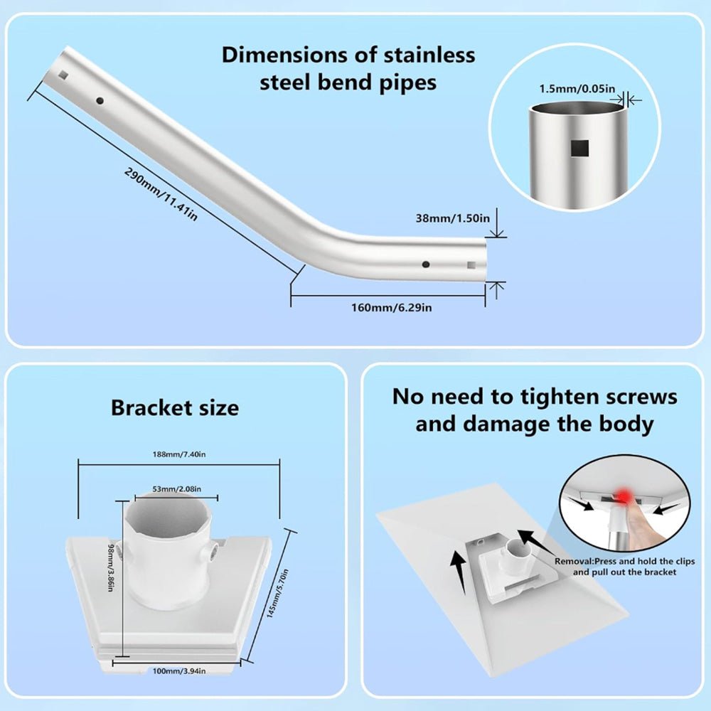 Adjustable Stainless Steel Mount Kit for Starlink Gen 3 Dish - T-Launch