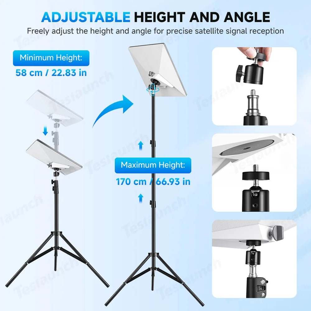 Adjustable Tripod Mount with 1/4″-20 Thread Pipe Adapter for Starlink Mini - T-Launch