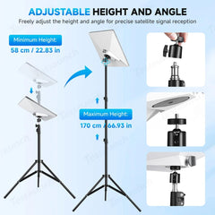 Adjustable Tripod Mount with 1/4″-20 Thread Pipe Adapter for Starlink Mini - T-Launch