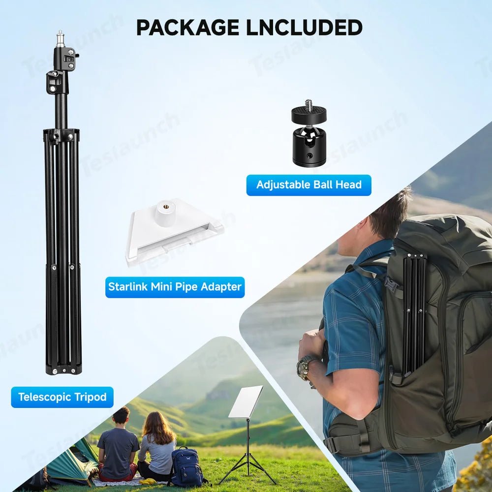 Adjustable Tripod Mount with 1/4″-20 Threaded Bracket for Starlink Mini - T-Launch
