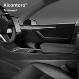 แผ่นปิดขอบคอนโซลกลาง Alcantara สำหรับ Tesla Model 3/ปี