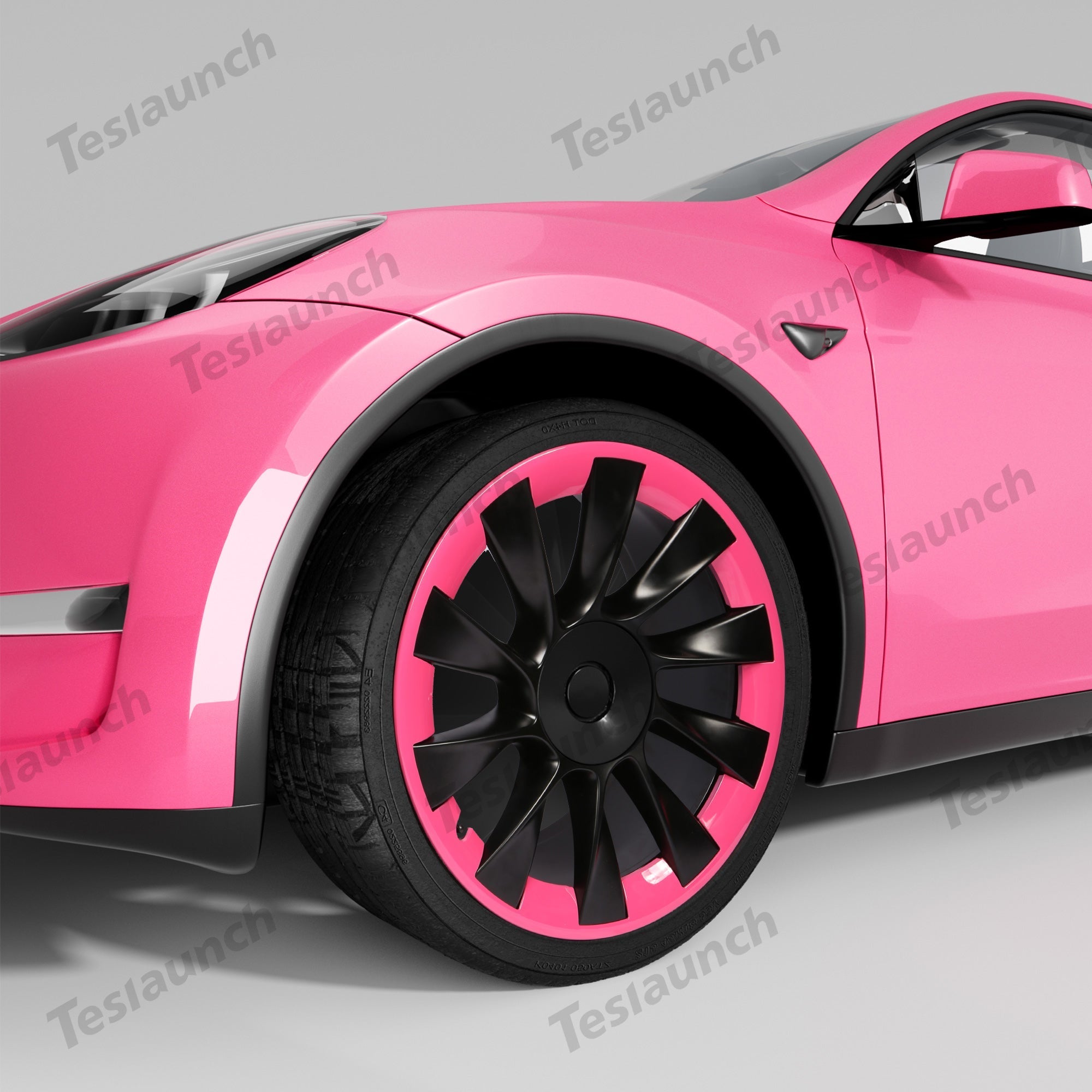 All-in-one Rim Protector for Tesla Model Y 20'' Induction Wheel and Model Y  21'' Uberturbine Wheel - MY 20'' Induction Wheel / Pink Rim Protector /