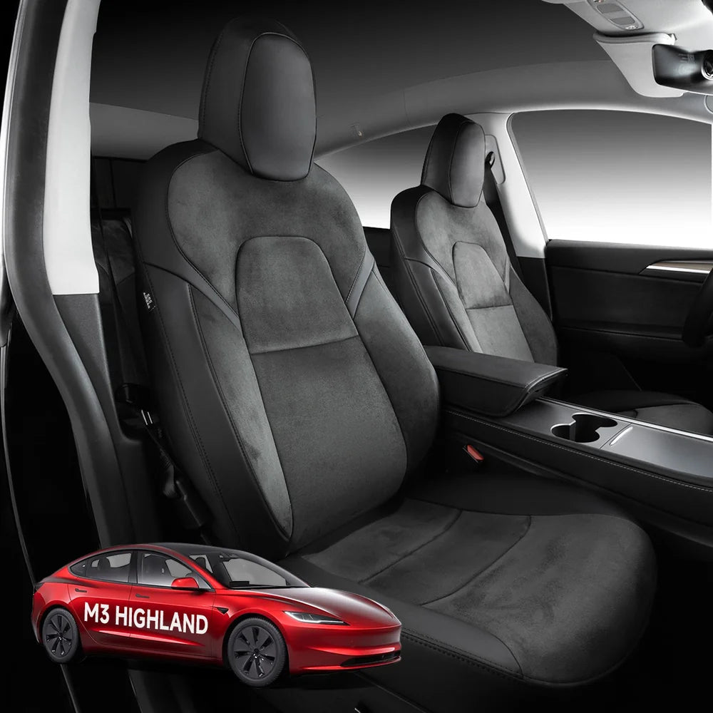Alcantara All-Inclusive Seat Cover for Tesla Model 3 (2018-2025+) / Model Y (2021-2025+) - T-Launch