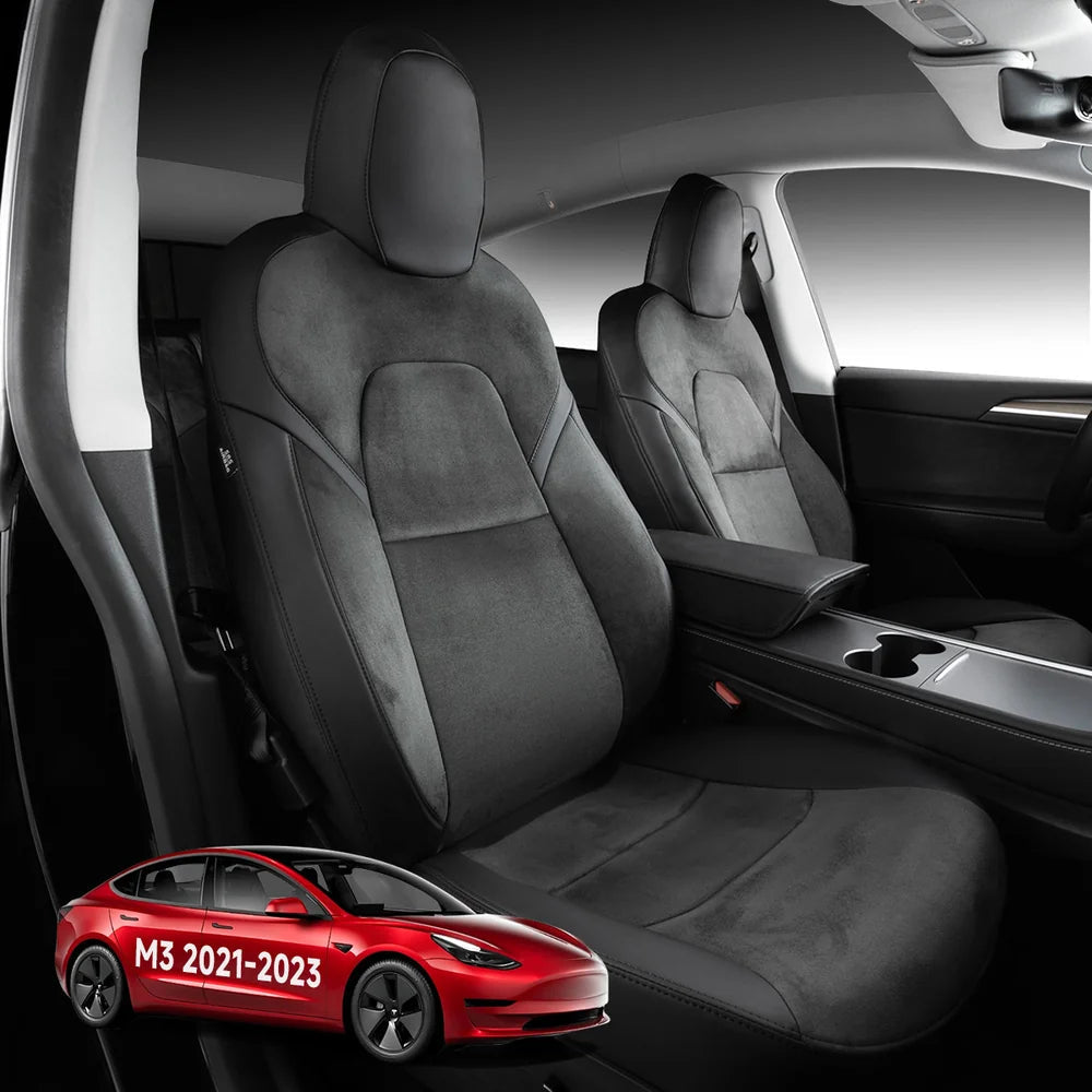 Alcantara All-Inclusive Seat Cover for Tesla Model 3 (2018-2025+) / Model Y (2021-2025+) - T-Launch