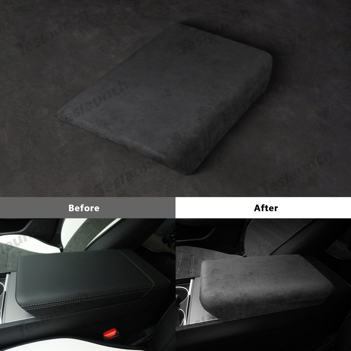 Alcantara Armrest Cover For 2024+ Model 3 Highland - T-Launch