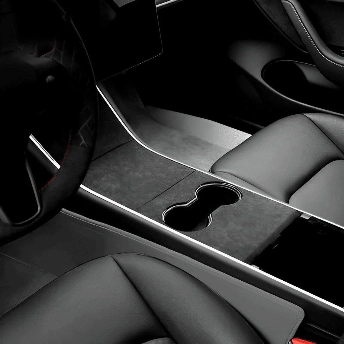 Alcantara Center Console Sticker Cover For Tesla Model 3/Y (2017-2023) - T-Launch