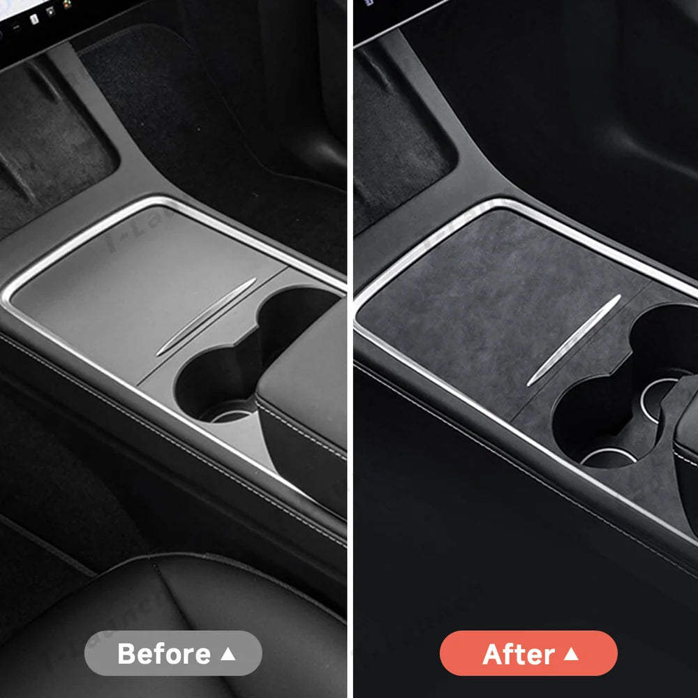 Alcantara Center Console Sticker Cover For Tesla Model 3/Y (2017-2023) - T-Launch