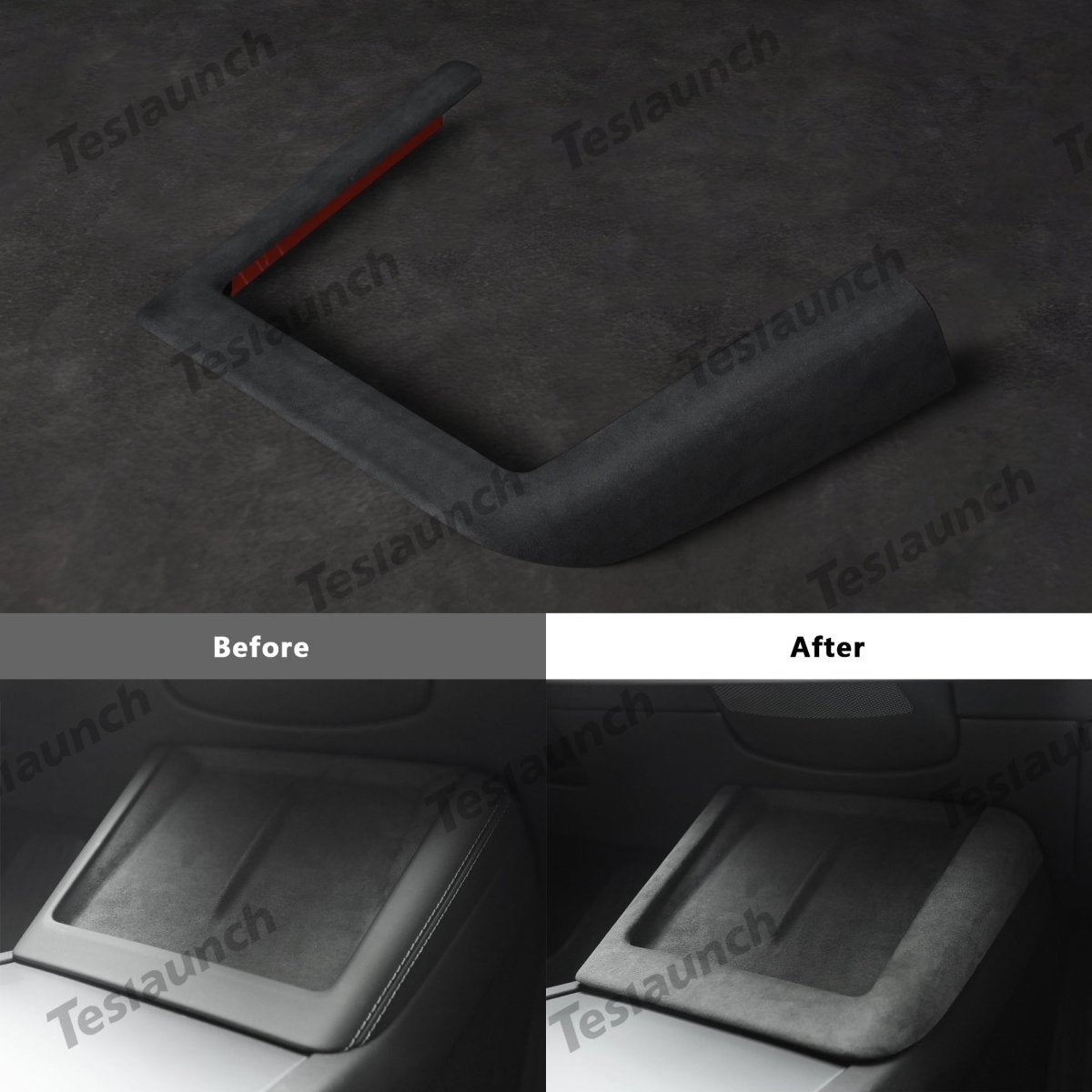 Alcantara Central Control Charging Frame Cover for Tesla Model 3 Highland Standard 2025+ - T-Launch
