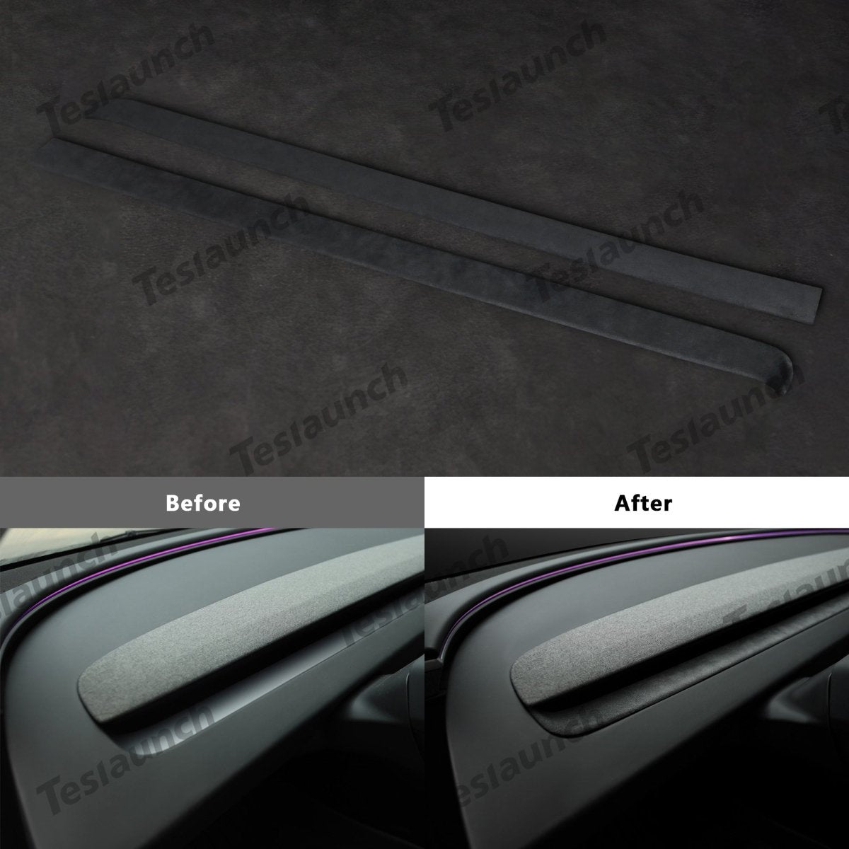 Alcantara Dashboard Air Outlet Cover For 2024+ Model 3 Highland - T-Launch