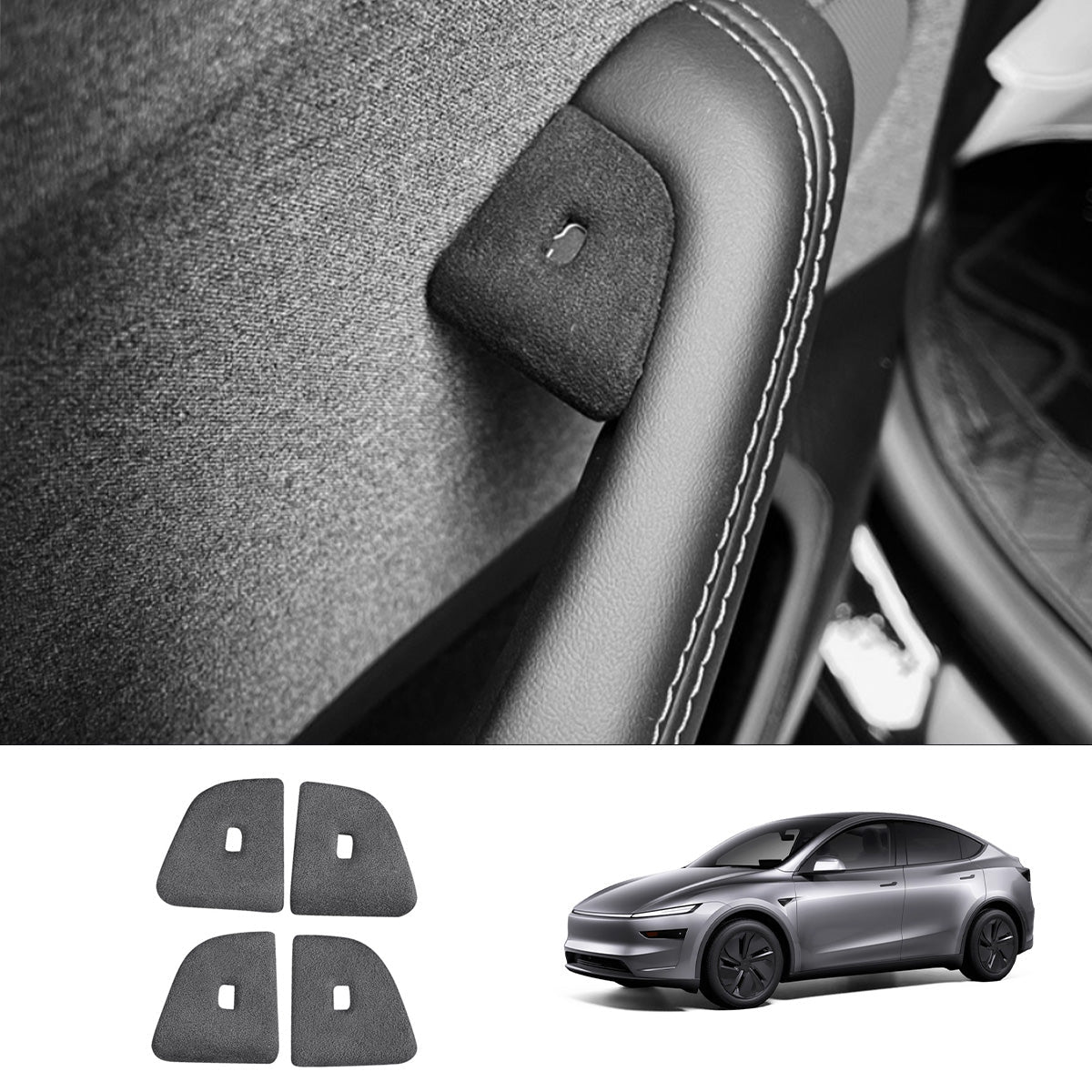 Alcantara Door Button Switch Cover for Tesla Model Y Juniper 2025+ (4 Pcs) - T-Launch