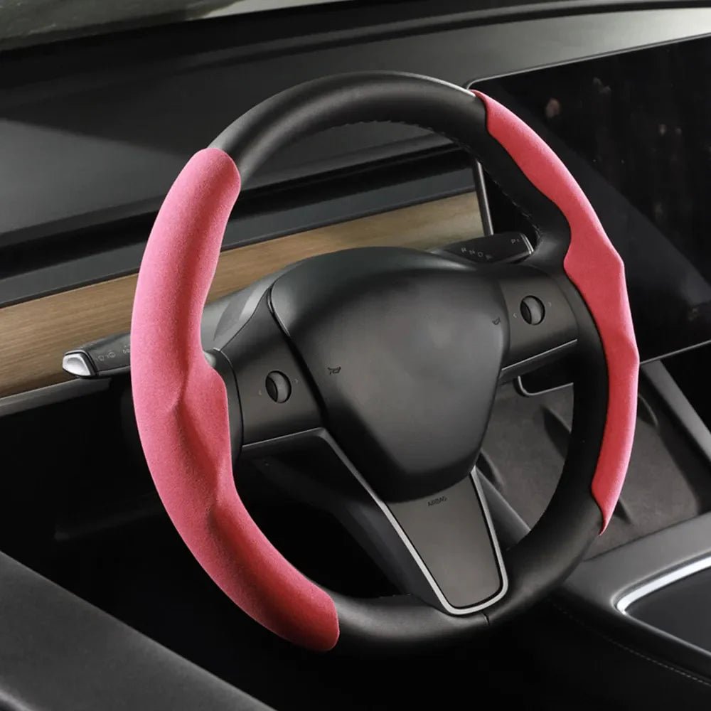 Alcantara Model 3/Y Steering Wheel Caps Cover for Tesla - T-Launch