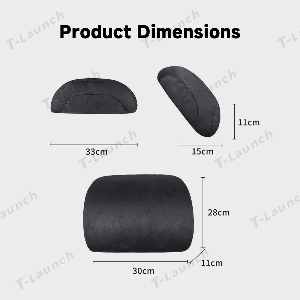 Alcantara Neck & Lumbar Support Pillow for Tesla Model 3/Y/X/S/Cybertruck - T-Launch