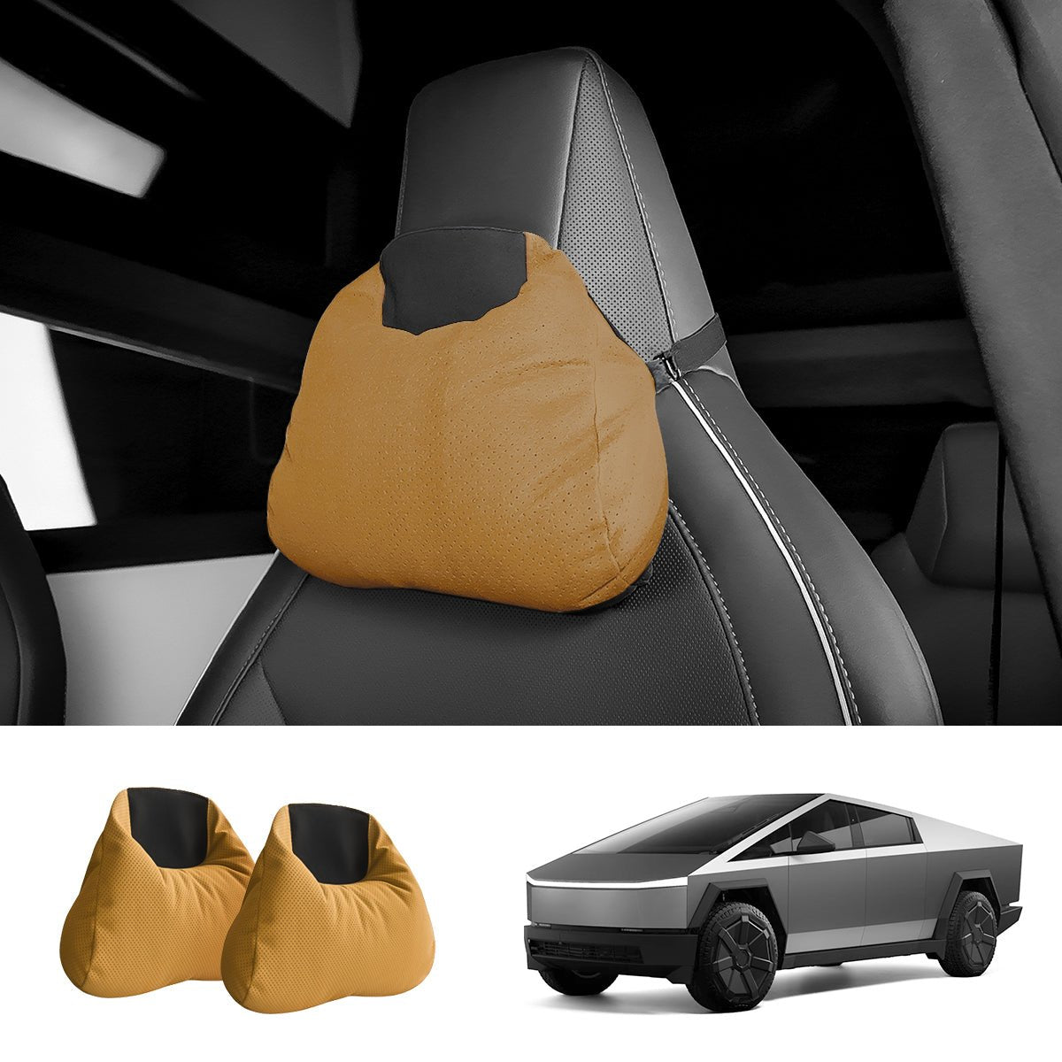 Alcantara Neck Support Pillow for Tesla Cybertruck - T-Launch