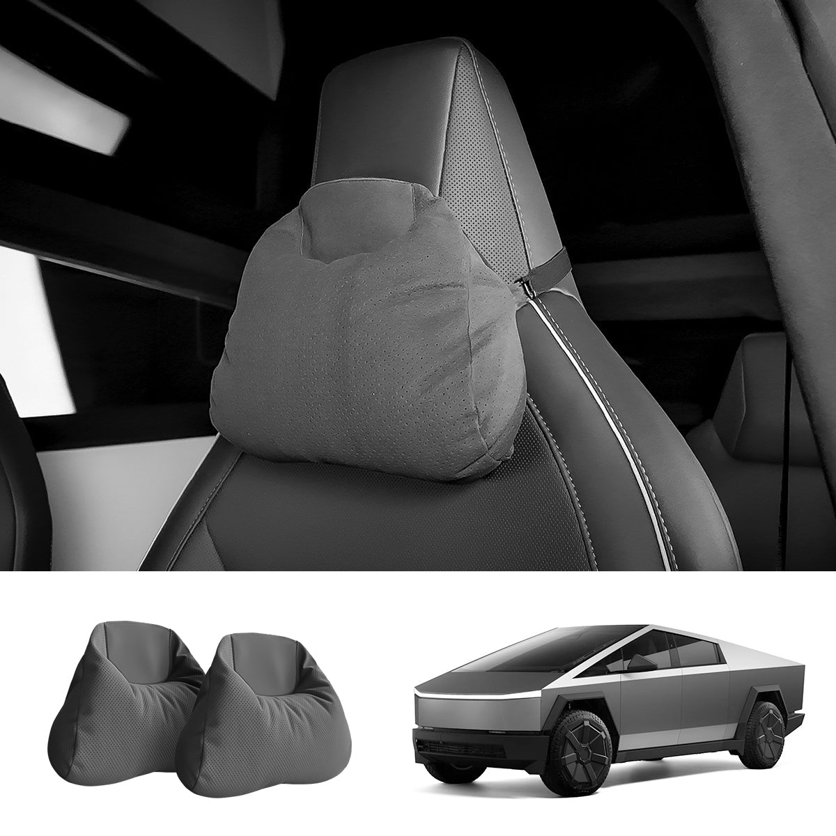Alcantara Neck Support Pillow for Tesla Cybertruck - T-Launch