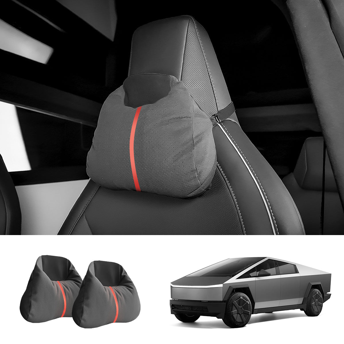 Alcantara Neck Support Pillow for Tesla Cybertruck - T-Launch