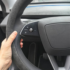 Alcantara One-Piece Steering Wheel Cover for Tesla Model Y Juniper 2025+/ Model 3 Highland 2024+ - T-Launch